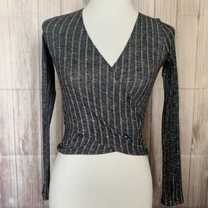 Hollister Gray crisscross crop top